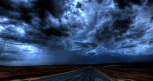 road under cloudy sky